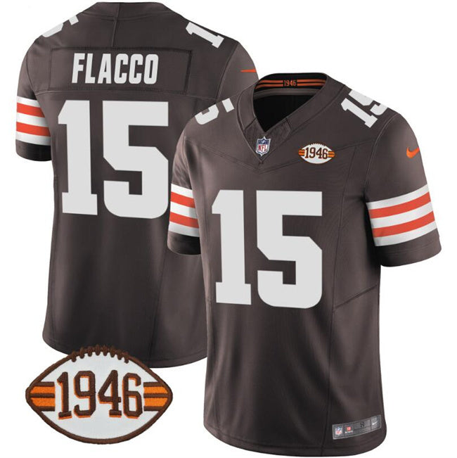 Cleveland Browns #15 Joe Flacco Brown 2025 F.U.S.E. With 1946 75th Anniversary Patch