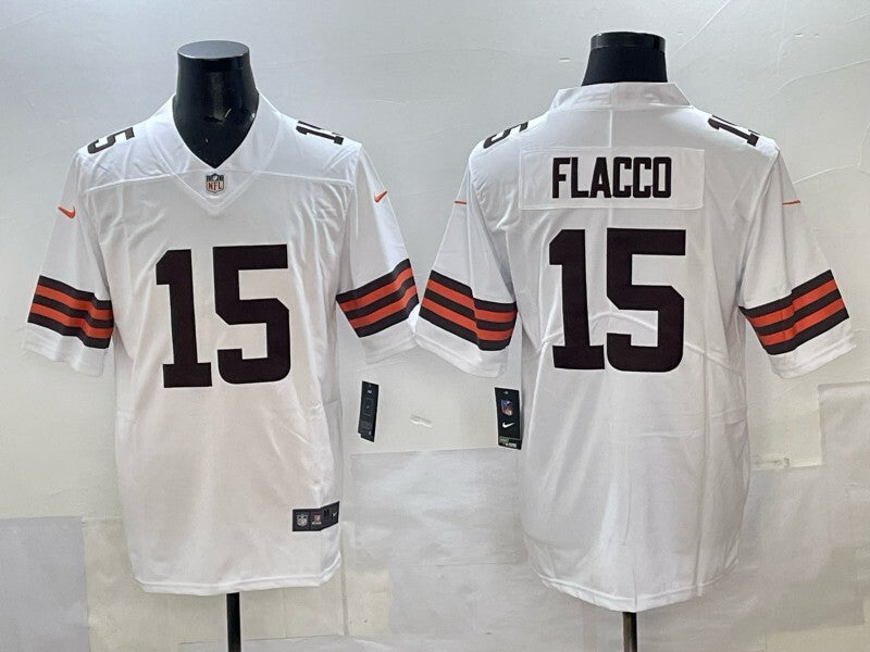Cleveland Browns #15 Joe Flacco Retro Adult Style 1