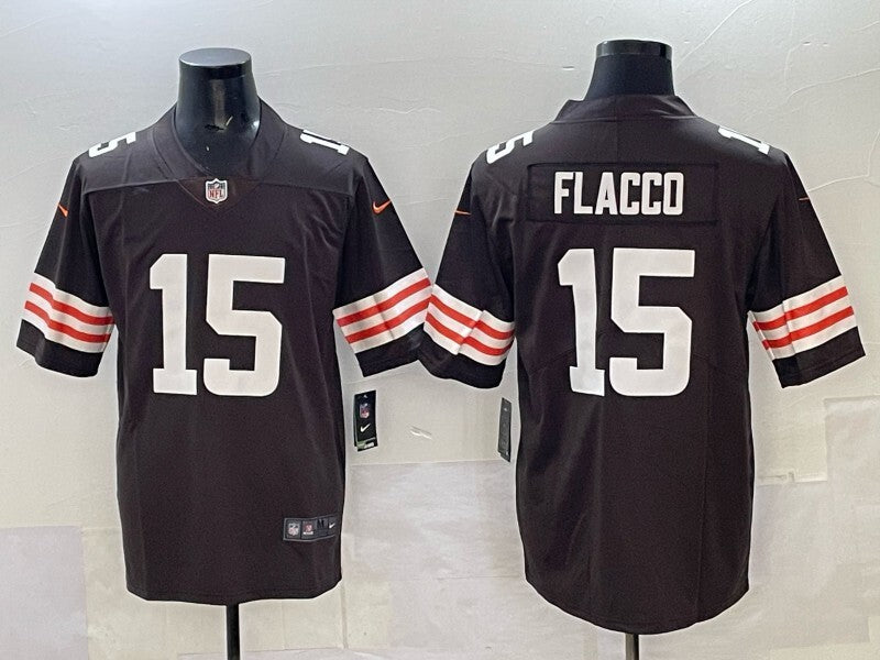 Cleveland Browns #15 Joe Flacco Retro Adult Style 2