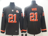 Cleveland Browns #21 Denzel Ward Long Sleeve 958