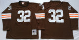 Cleveland Browns #32 Jim Brown Brown With Short Sleeve Throwback (2)_conew1