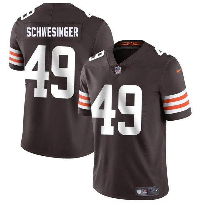 Cleveland Browns #49 Carson Schwesinger Brown 2025 Draft Vapor Untouchable Limited
