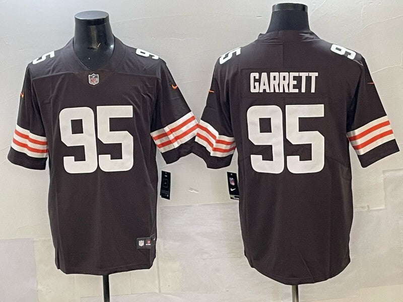 Cleveland Browns #95 Myles Garrett Retro Adult Style 2