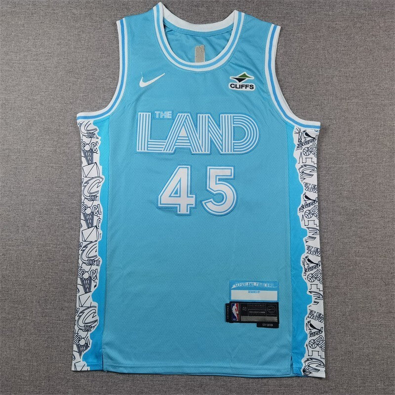 Cleveland Cavaliers #45 Donovan Mitchell Cavaliers 45 Blue City Edition s-xxl Style 2