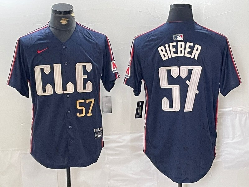 Cleveland Guardians #57 Shane Bieber Indians City Style 3