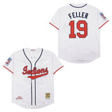 Cleveland Indians #19 Bob Feller Indians 19 # White Retro