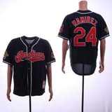 Cleveland Indians #24 Manny Ramirez Indians 24 Blue 1995 Retro