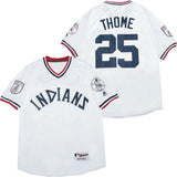 Cleveland Indians #25 Jim Thome Indians 25 White Pullover Inverted