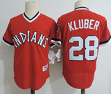 Cleveland Indians #28 Corey Kluber Red Pullover