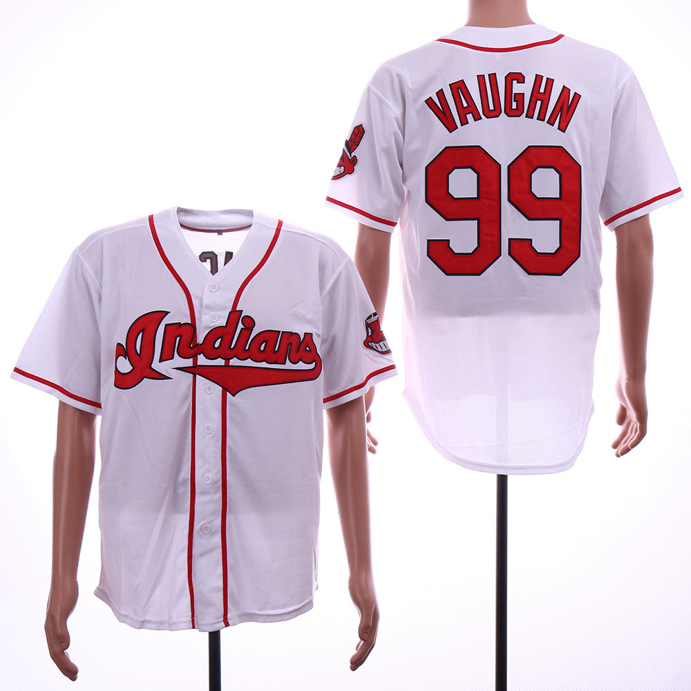Cleveland Indians #99 Rick Vaughn Indians 99 White Retro
