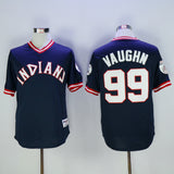 Cleveland Indians #99 Ricky Vaughn Indians 99 Blue 1976 Retro Pullover