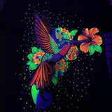 Colibri flor T-shirt Cotton Black Crewneck