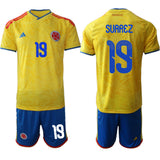 Colombia Team #19 Luis Suárez Yellow 2026 World Cup Home Soccer Jersey Suit