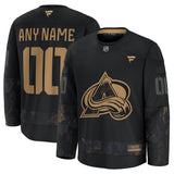 Colorado Avalanche 2024 Military Appreciation Personalized Long Sleeve Practice Jersey - Black