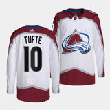 Colorado Avalanche #10 riley tufte away authentic pro white jersey