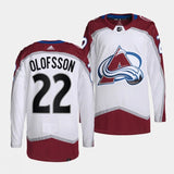 Colorado Avalanche #22 fredrik olofsson away white jersey