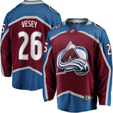 Colorado Avalanche #26 Jimmy Vesey Home Breakaway Jersey - Burgundy