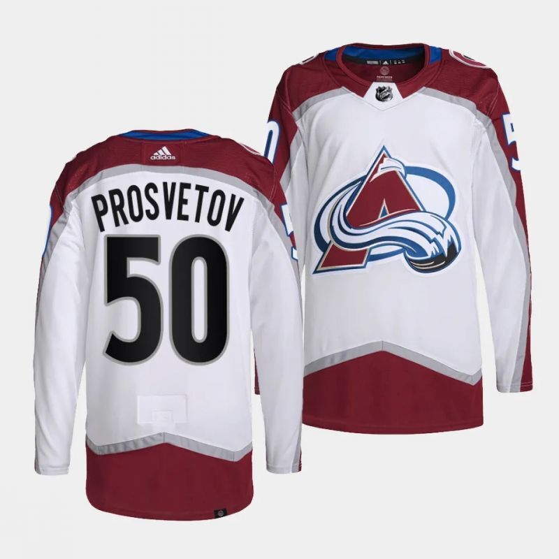 Colorado Avalanche #50 ivan prosvetov away authentic pro white jersey
