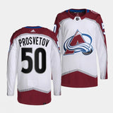 Colorado Avalanche #50 ivan prosvetov away authentic pro white jersey