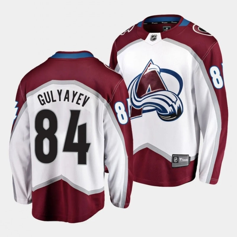 Colorado Avalanche #84 mikhail gulyayev away white 2023 nhl draft