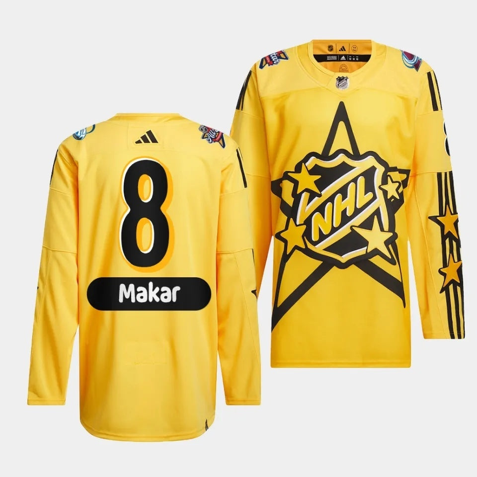 Colorado Avalanche #8 Cale Makar 2024 NHL All-Star Yellow Jersey Style 1