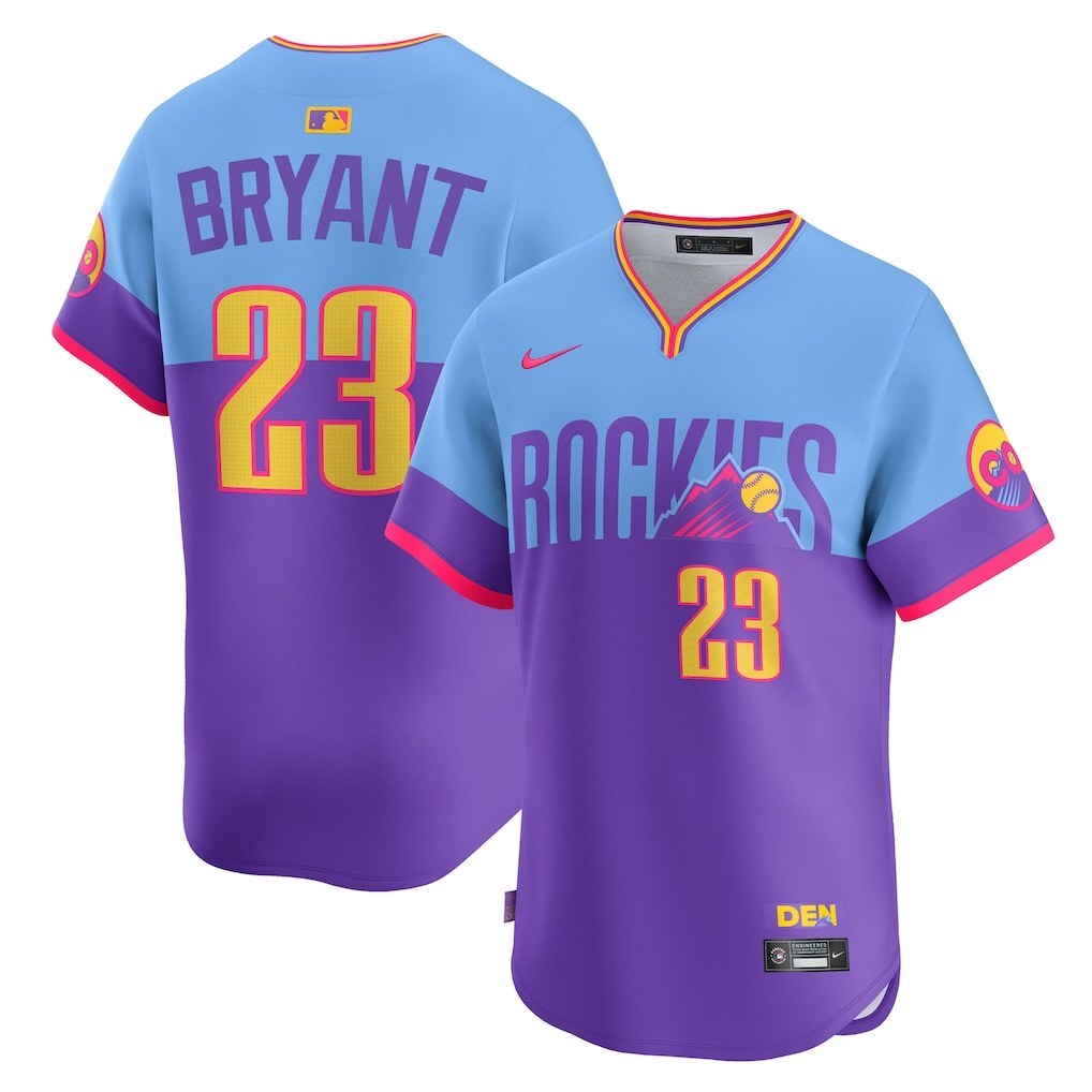 Colorado Rockies #23 Kris Bryant 2025 City Connect Limited Player Jersey - PurpleLight Blue