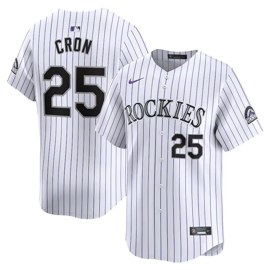Colorado Rockies #25 CJ Cron Home Limited Player Jersey - White