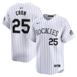 Colorado Rockies #25 CJ Cron Home Limited Player Jersey - White