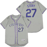Colorado Rockies #27 Trevor Story 27 Gray Elite