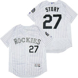 Colorado Rockies #27 Trevor Story White Purple 27 Elite