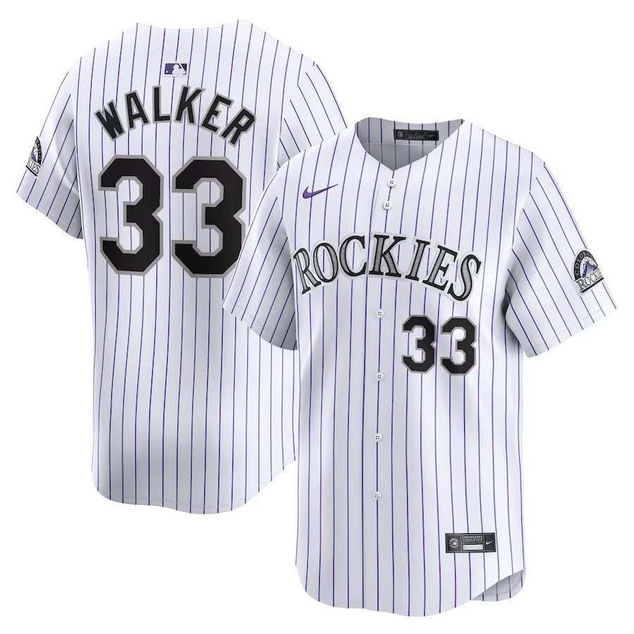 Colorado Rockies #33 Larry Walker Home Limited Player Jersey - White