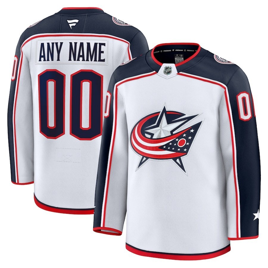 Columbus Blue Jackets Fanatics Away Premium Custom Jersey - White