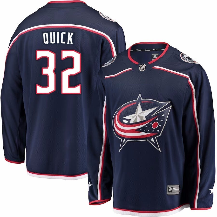 Columbus Blue Jackets #32 Jonathan Quick Home Jersey - Navy