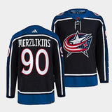 Columbus Blue Jackets #90 elvis-merzlikins navy-2022reverse-retro-2.0-authentic-primegreen-jersey