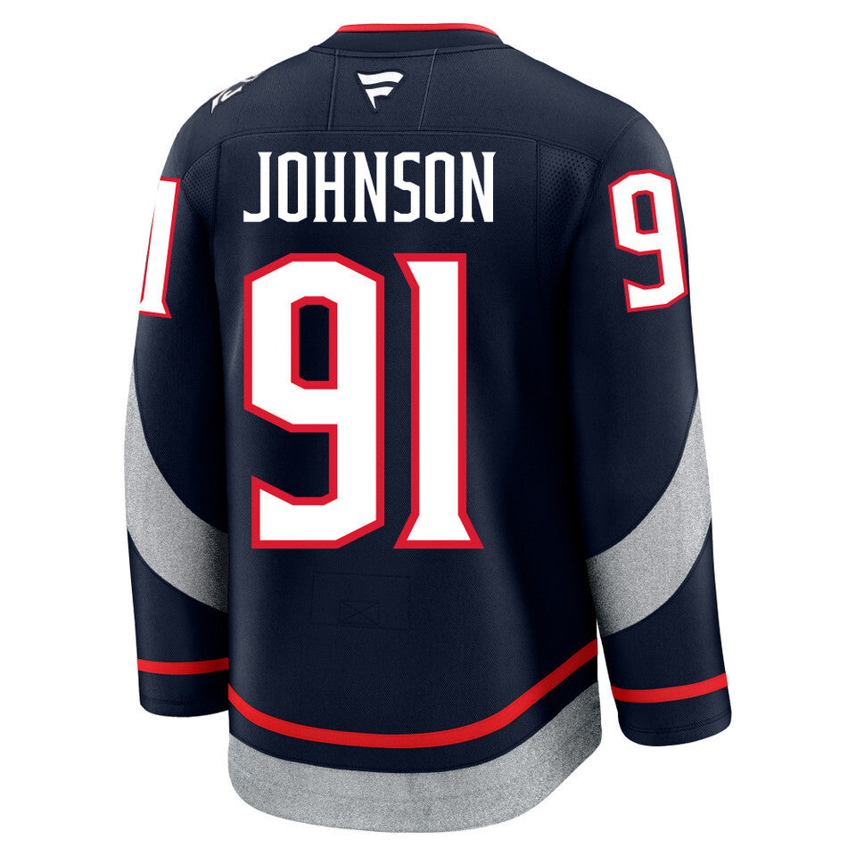 Columbus Blue Jackets #91 Kent Johnson 2025 Stadium Series Style 2