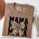 Comfort Colors Leopard Print Mama Coquette T-shirt, Cheetah Bow Mom Life Print On, Trendy Mama Bow Tee, Wild Mama Animal