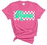 Comfort Colors Tee Mama Checkered Design - Mama Tshirt - Mother's Day Gift Comfortable Top