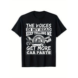 Cotton T-Shirt - Car and Mechanic Enthusiast Heat Transfer Printing for Men Made in USA