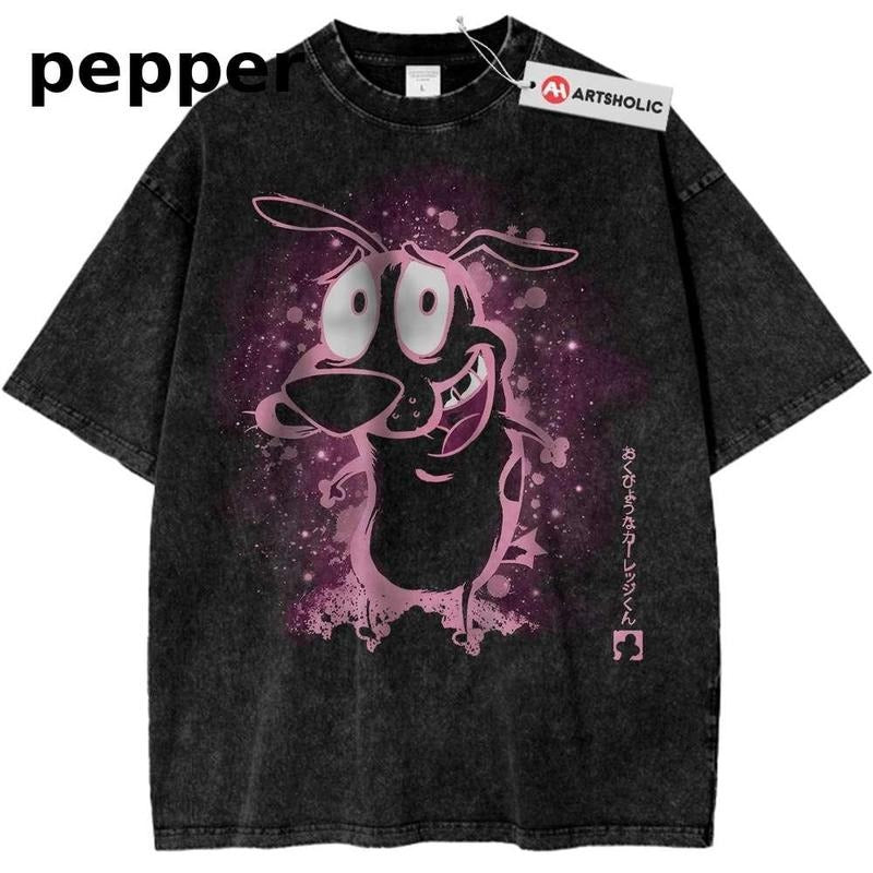 Courage the Cowardly Dog Shirt, Animated Vintage T-Shirt - Vintage Graphic Cotton Tee - Unisex Streetwear, Menswear Womenswear, Gift for All Occasions