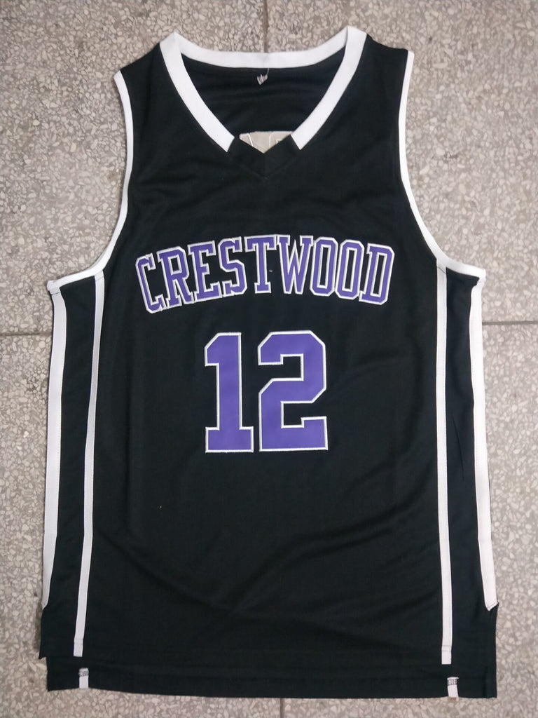 Crestwood Knights #12 Ja Morant Ja - High School 12 Black Embroidered Jersey Style 6