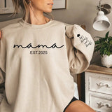 Custom Mama Est Sweatshirt, Custom Mama Est 2025 Sweatshirt, Custom Mom Sweatshirt, Mother Day Gift, New Mom Gift, Mama Sweatshirt, Gift for Mother
