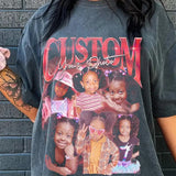 Custom Photos Shirt - Custom Bootleg Rap Tee, Vintage Graphic 90s T-Shirt, Custom Photo, Round Neck, Crewneck, Tropical Biker Style Menswear Top
