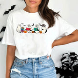 Cute Boo Ghost Reading Books Shirt, Hallowen Shirt,  Cute Fall Shirt, Spooky Seasonstyle{n002}4
