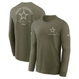 Dallas Cowboys Olive 2025 Salute to Service Sideline Long Sleeve T-Shirt