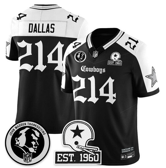 Dallas Cowboys #214 Dallas Black White 2025 F.U.S.E. With John Madden Patch &