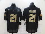Dallas Cowboys #21 Ezekiel Elliott 20 Salute Camo Text 647