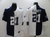 Dallas Cowboys #21 Ezekiel Elliott White Split Adult 2b8