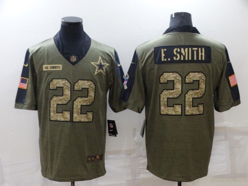 Dallas Cowboys #22 Emmitt Smith 21 Salute Camo Text 171