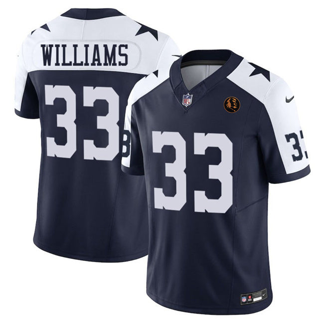 Dallas Cowboys #33 Javonte Williams Navy 2023 F.U.S.E. With John Madden