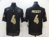 Dallas Cowboys #4 Dak Prescott 20 Salute Camo Text 590